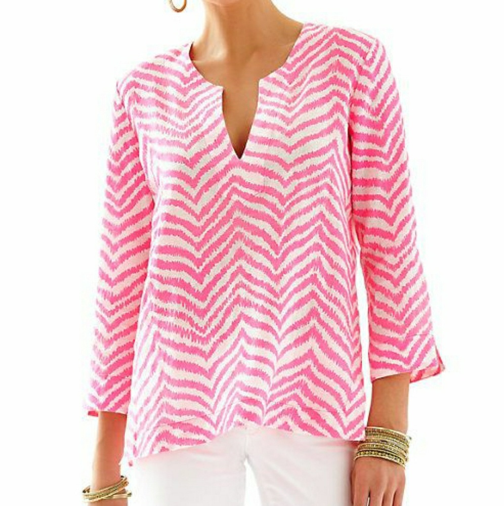 Lilly Pulitzer Amelia Island Zebron Print Tunic - Picture 1 of 7